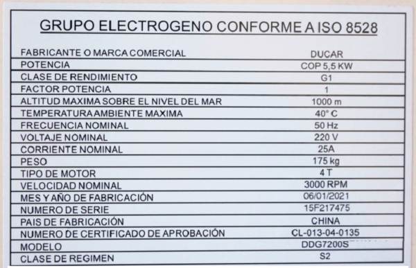 Generador Diesel Insonoro Monofásico 7,2 KVA - Imagen 2